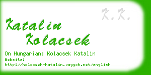 katalin kolacsek business card